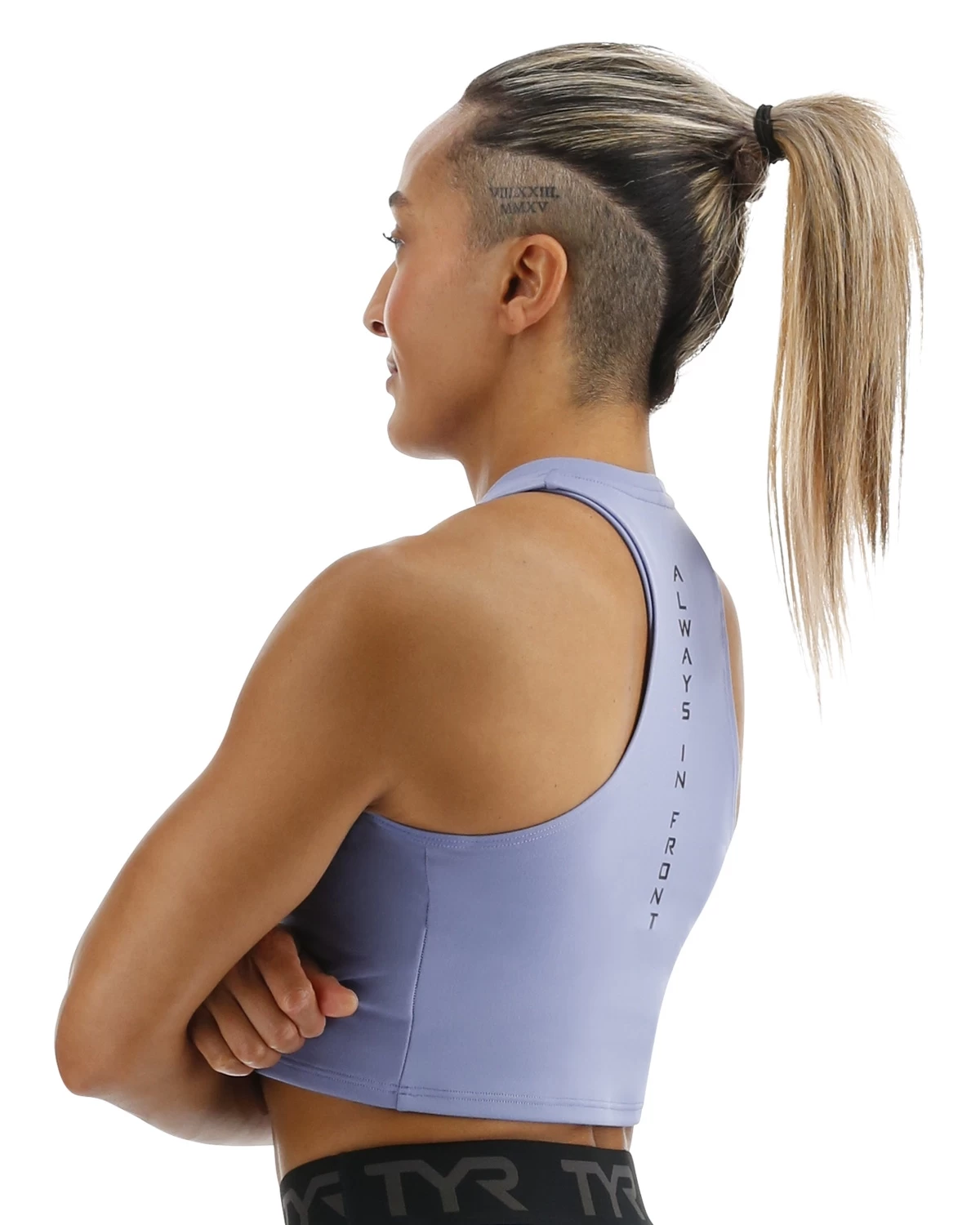 TYR Base Kineticâ„¢ Women's Cropped High Neck Tank - Solid - Image 4