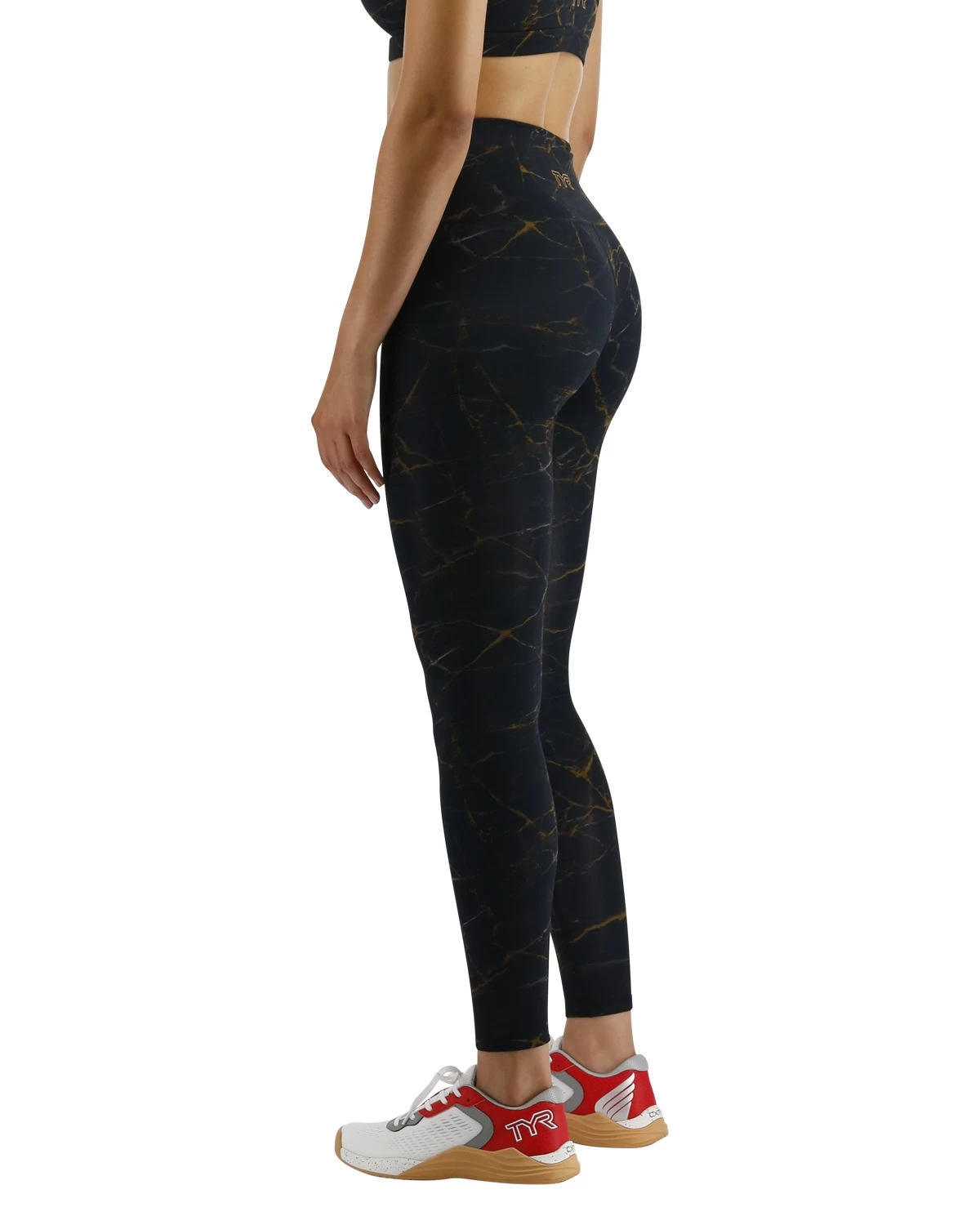 TYR Base Kinetic⢠Women's High-Rise Full Length Leggings - Goldstone - Image 4