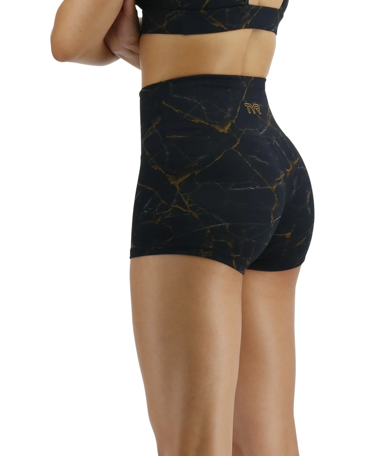 TYR Base Kinetic⢠Women's High-Rise 2" Logo Short - Goldstone - Image 4