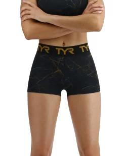 TYR Base Kinetic™ Women's Mid-Rise 2" Logo Short - Goldstone