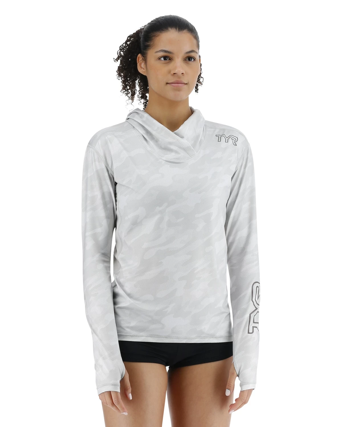 TYR SunDefense⢠Women's Vented Hooded Shirt - Camohex - Image 6