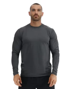 TYR SunDefense™ Men's Vented Long Sleeve Crew Shirt - Solid