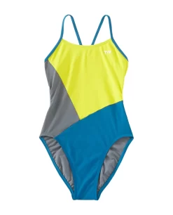 TYR Durafast OneĀ® Girls' Cutout Swimsuit - Solid Splice Block