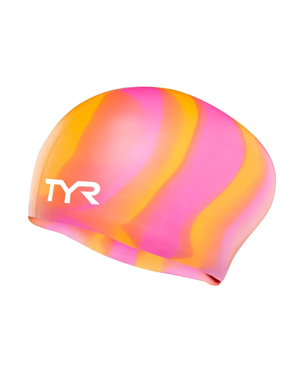 TYR Adult Silicone Long Hair Wrinkle-Free Swim Cap - Image 2