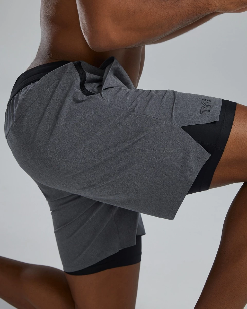 TYR Hydrosphere™ Men's Unlined 7" Unbroken Big Logo Shorts - Solid - Image 8