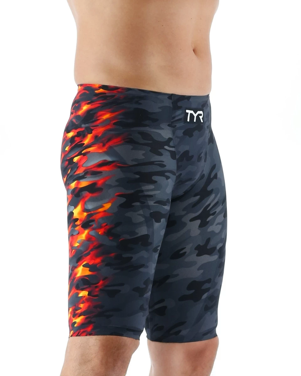TYR Men’s Venzo™ High-Waist Jammer Swimsuit - Camo Fire - Image 6